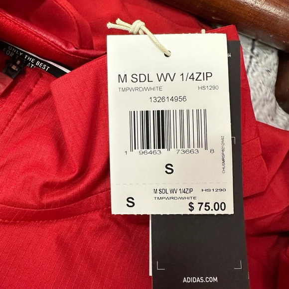 NWT Adidas SDL WV 1/4 zip red windbreaker pullover jacket sportswear activewear - Picture 6 of 12